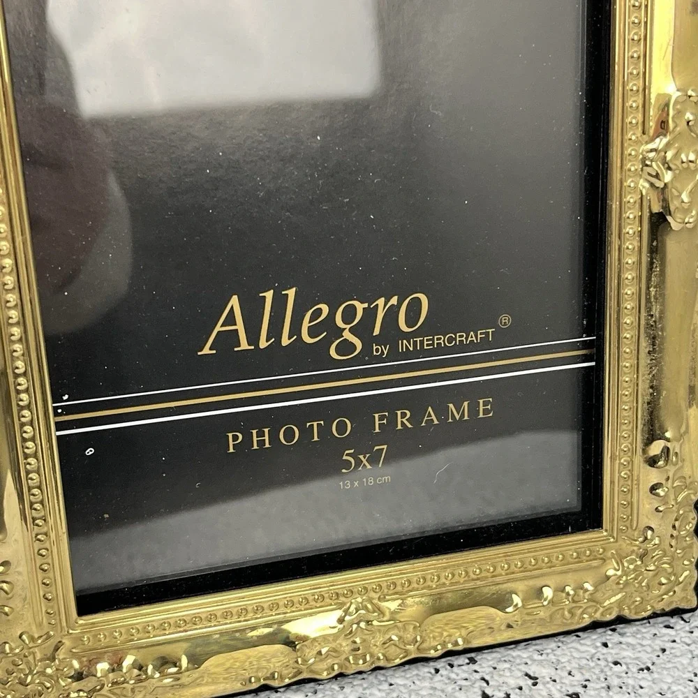 Allegro by Intercraft Gold Tone‎ Picture Photo Frame 5x7 Cottagecore Boho